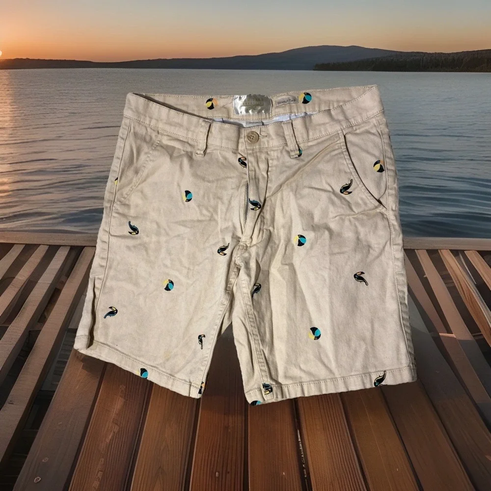 MENS RAW YARN INDUSTRIES TOUCAN WHITE SHORTS SIZE 30